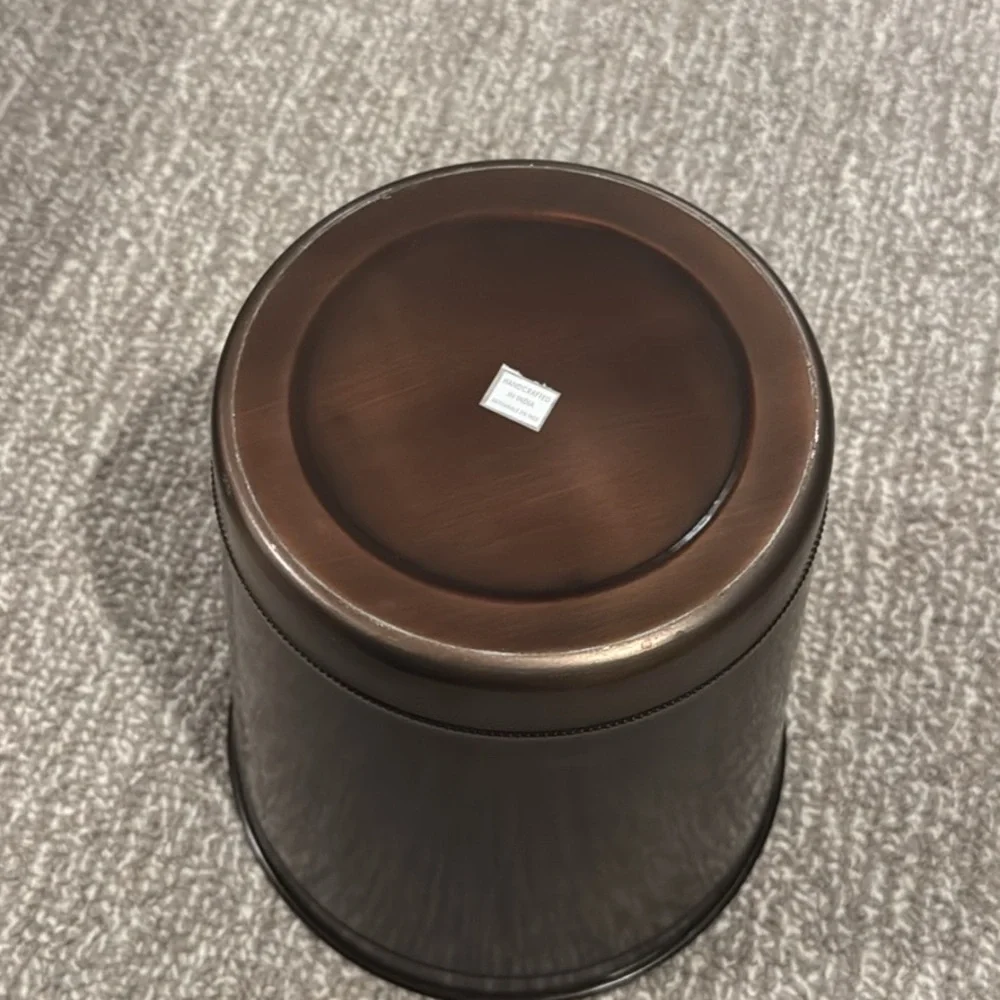 Bronze Metal Trash Can – Like New